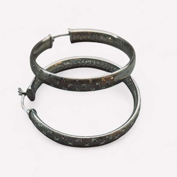 NWOT Sterling Silver Hoop Earrings - Picture 1 of 8